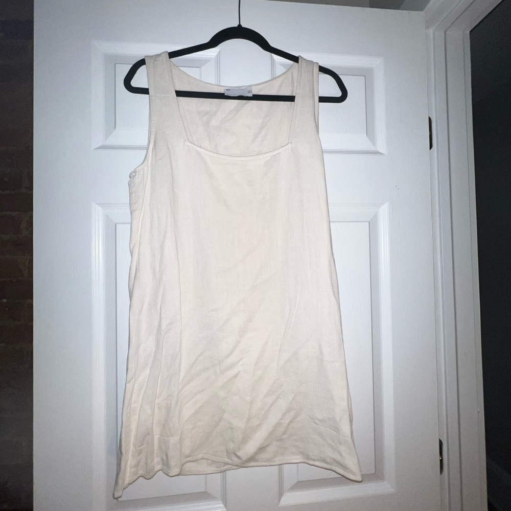 ASOS DESIGN 90s linen suit mini dress in biege size 8 NWOT
